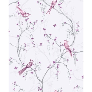 Image of Superfresco Easy Songbird Lilac Decorative Wallpaper - 10m