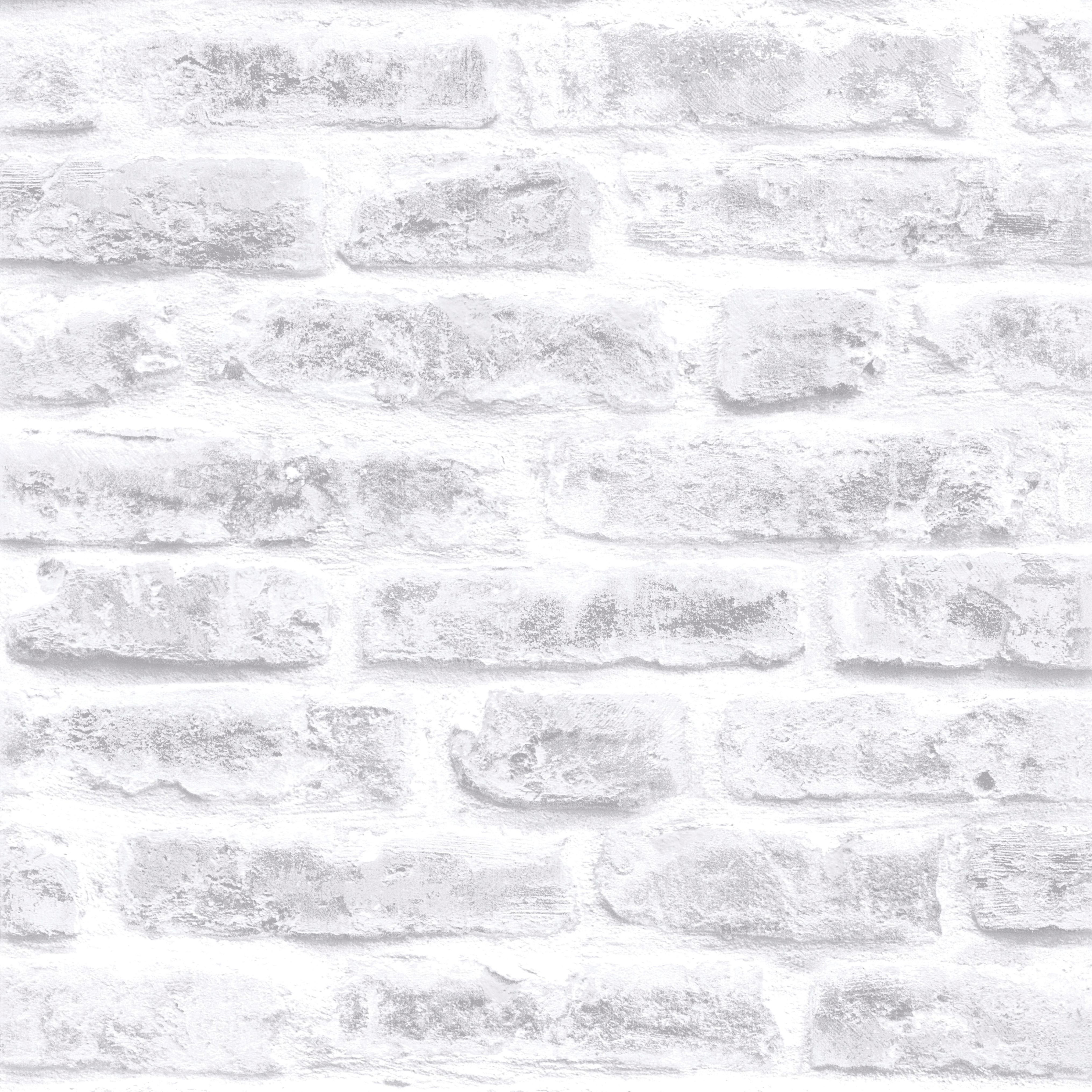 Image of Superfresco Easy Brick White Decorative Wallpaper - 10m