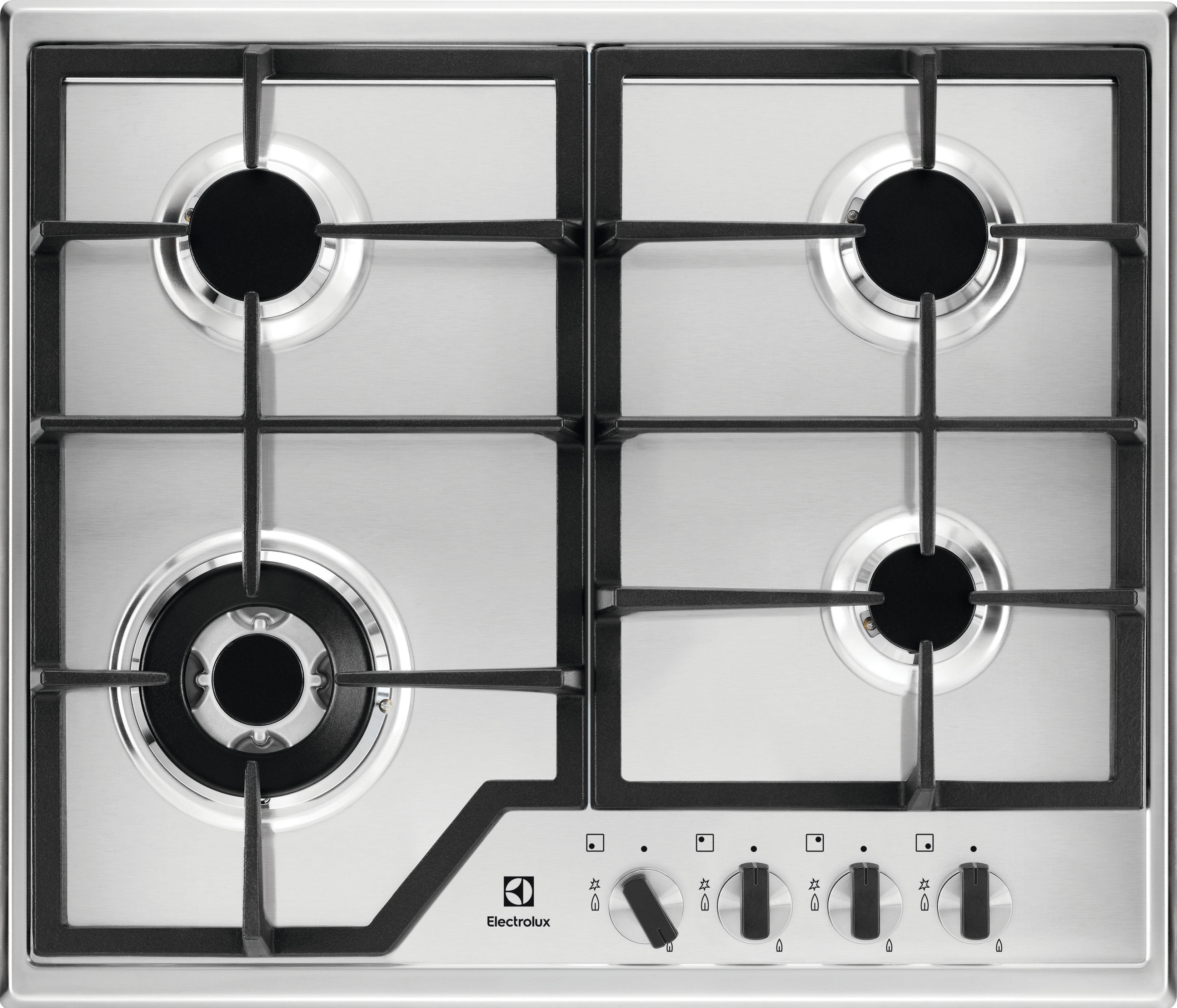Image of Electrolux KGS6436X 4 Burner Stainless Steel Gas Hob - 60cm