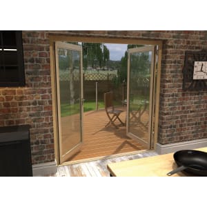 Rohden Pattern 10 Unfinished Oak French Doors - 6ft