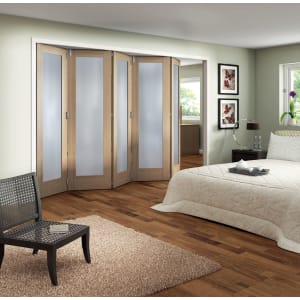 Jeld-Wen Oxford Fully Glazed Oak 1 Lite Internal Bi-Fold 5 Door Set - 2047mm x 3158mm