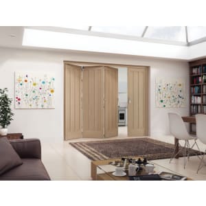 Jeld-Wen York Oak 3 Panel Internal Bi-Fold 3 Door Set - 2047mm x 2545mm