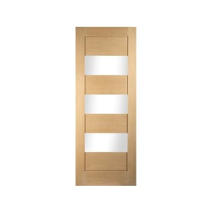 Jeld-Wen Horizontal 3 Lite Clear Glazed Oak Internal Door