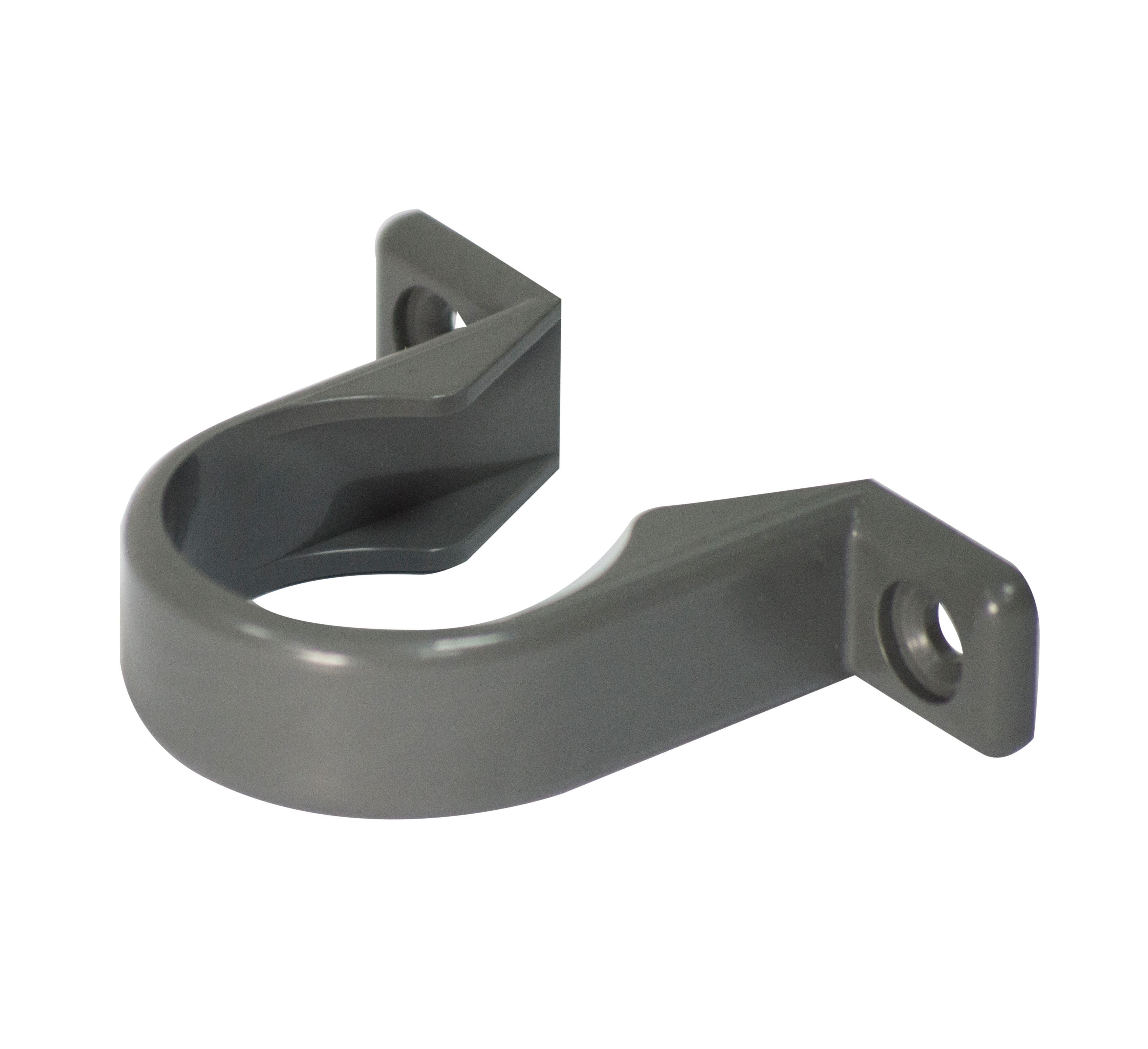 Image of FloPlast WS34G Solvent Weld Waste Pipe Clips - Grey 32mm Pack of 3