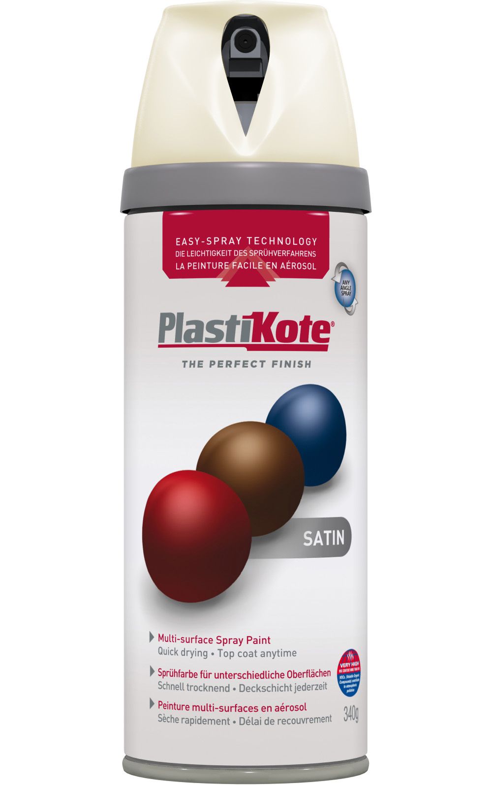Plastikote Multi-Surface Satin Spray Paint - Porcelain - 400ml
