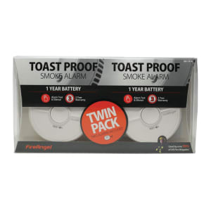 FireAngel Toast Proof Smoke Alarm 1 Year Battery Twin Pack