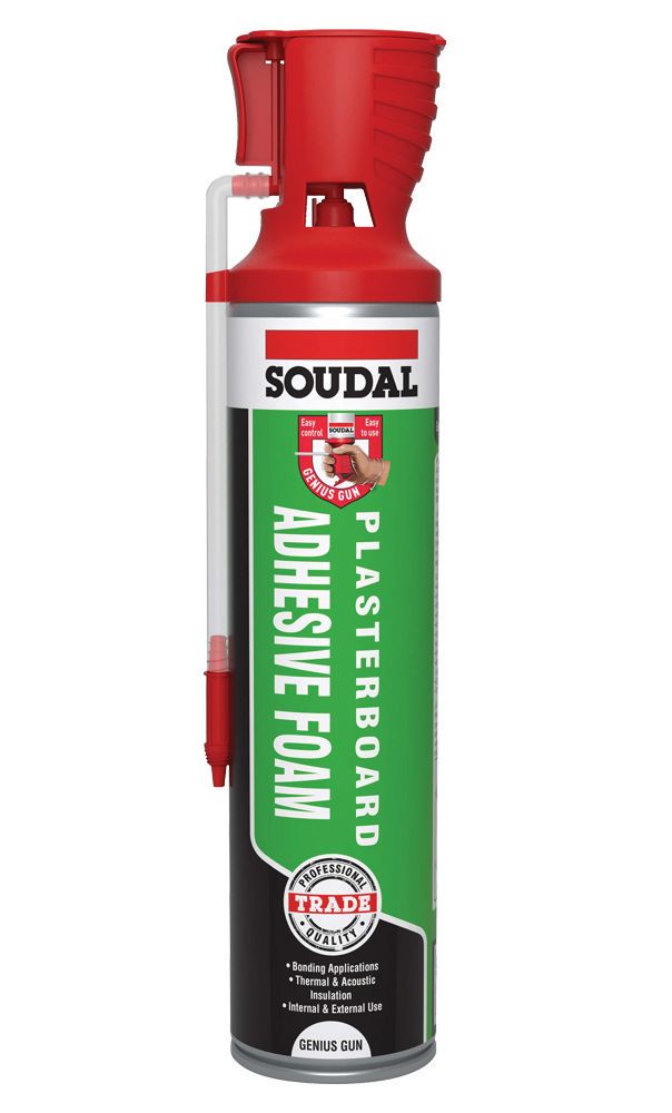 137078 Plasterboard Adhesive Foam 600ml (Genius Gun) - Soudal