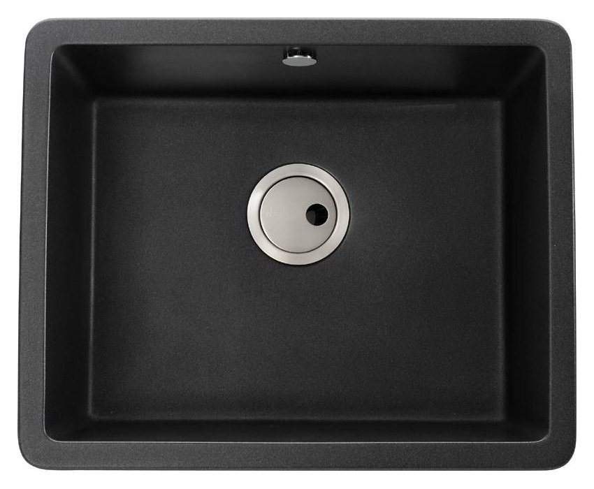 Image of Abode Matrix Square 1 Bowl Under Mount Granite Kitchen Sink - Black