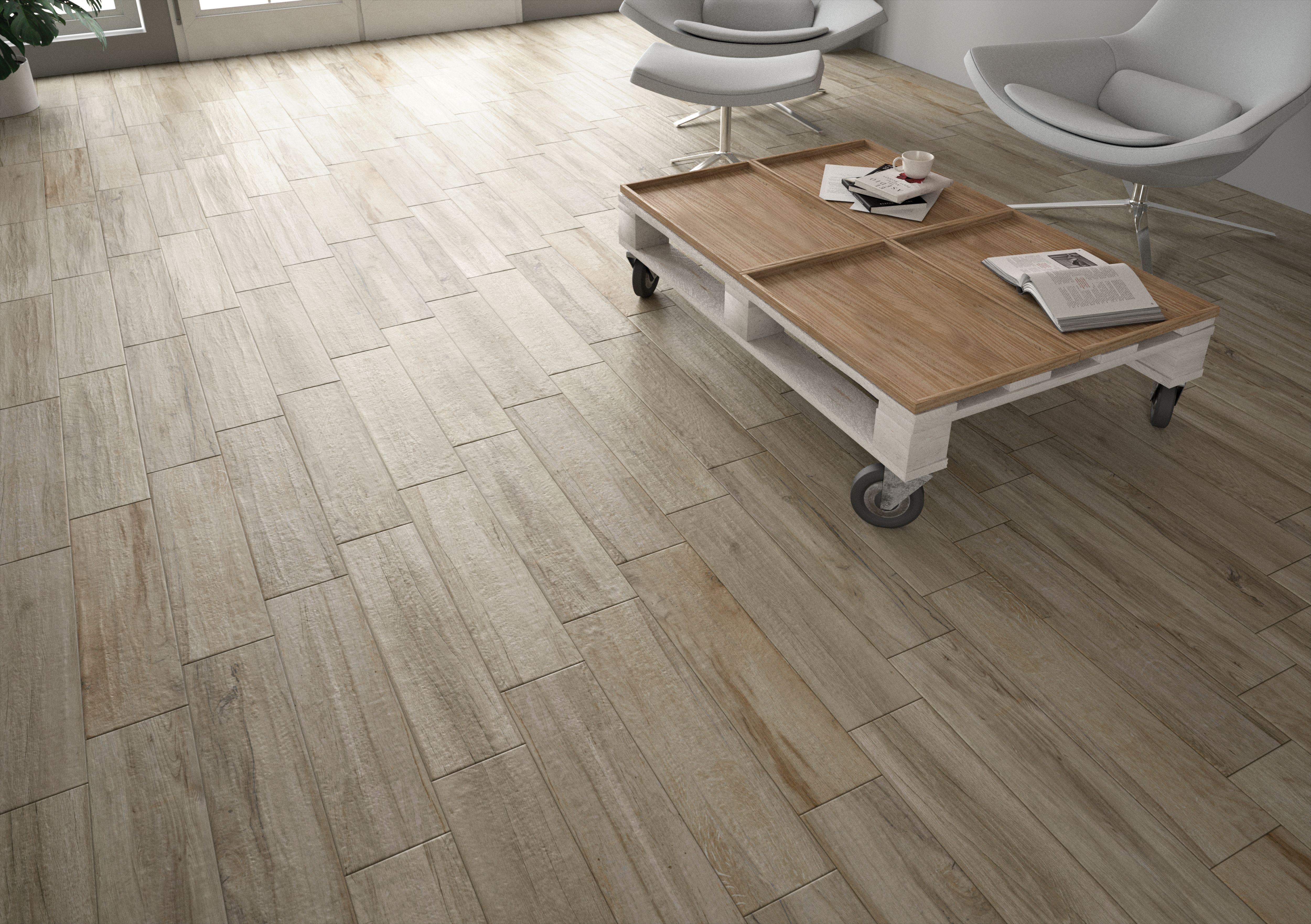 Image of Wickes Mercia Grey Wood Effect Wall & Floor Tile - 150 x 600mm