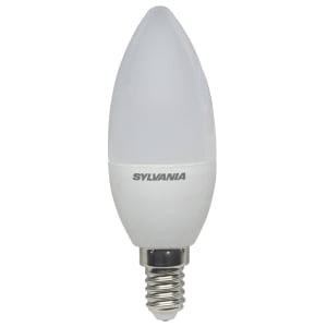 Sylvania LED Non Dimmable Frosted E14 Candle Light Bulbs - 5W Pack of 4