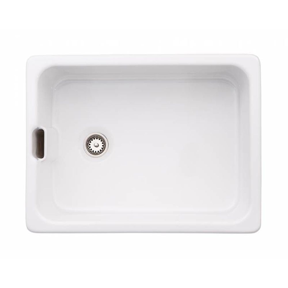 Image of Abode Belfast 1 Bowl Ceramic Kitchen Sink - White