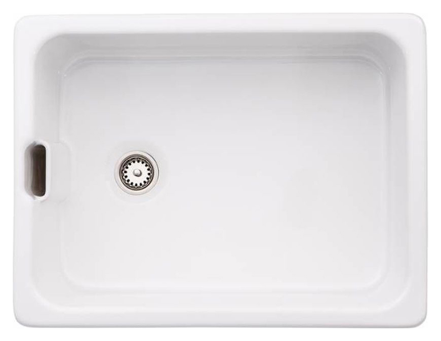 Image of Abode Belfast 1 Bowl Ceramic Kitchen Sink - White