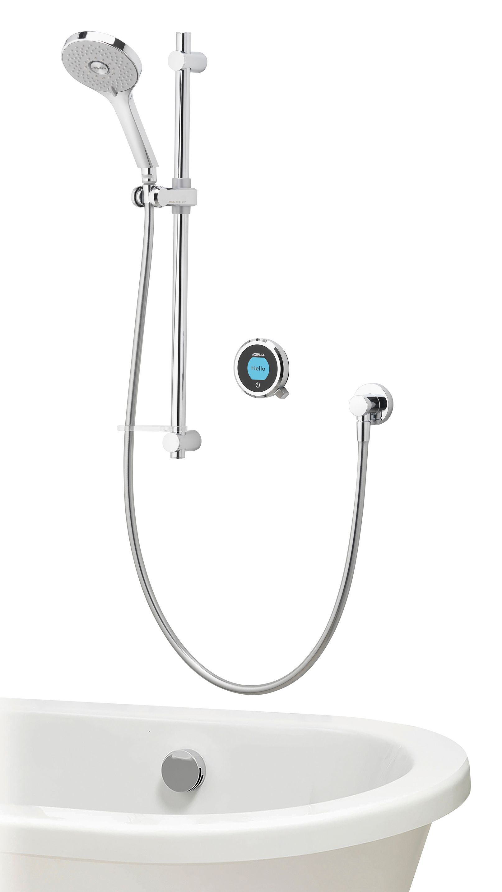 Aqualisa Optic Q Smart Divert Concealed High Pressure Shower with Bath Filler & Adjustable Head