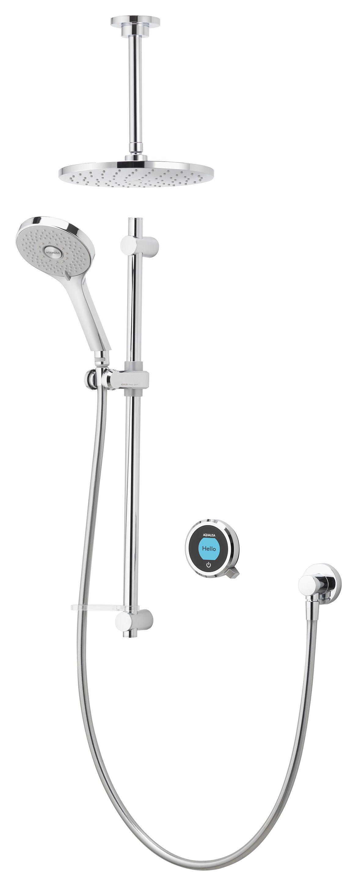 Image of Aqualisa Optic Q Smart Divert Concealed Gravity Pumped Shower with Adjustable & Fixed Ceiling Head