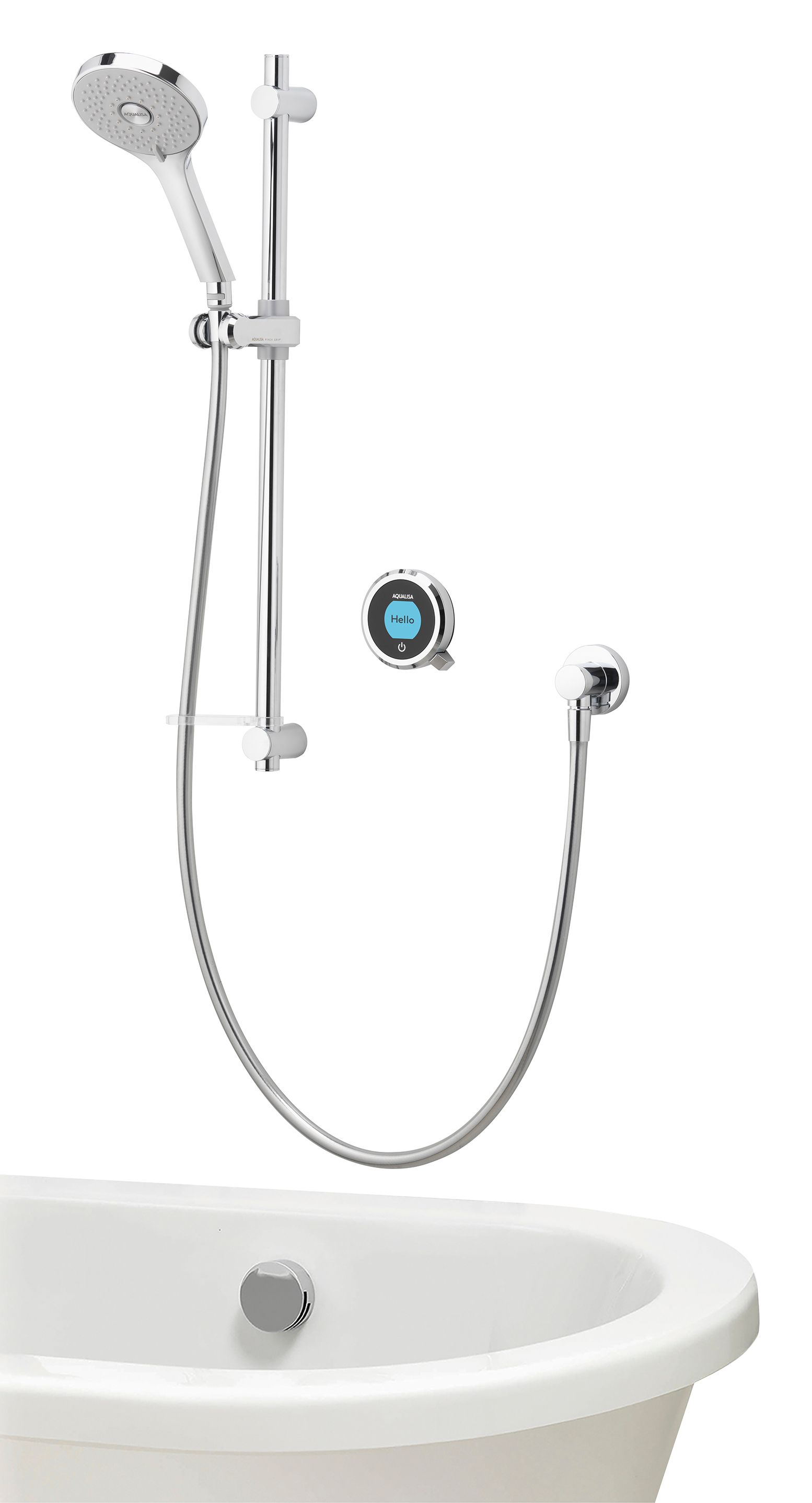 Aqualisa Optic Q Smart Divert Concealed Gravity Pumped Shower with Bath Filler & Adjustable Head