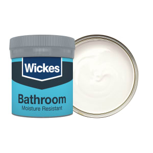 Wickes Bathroom Soft Sheen Emulsion Paint Tester Pot - Frosted White No.135 - 50ml