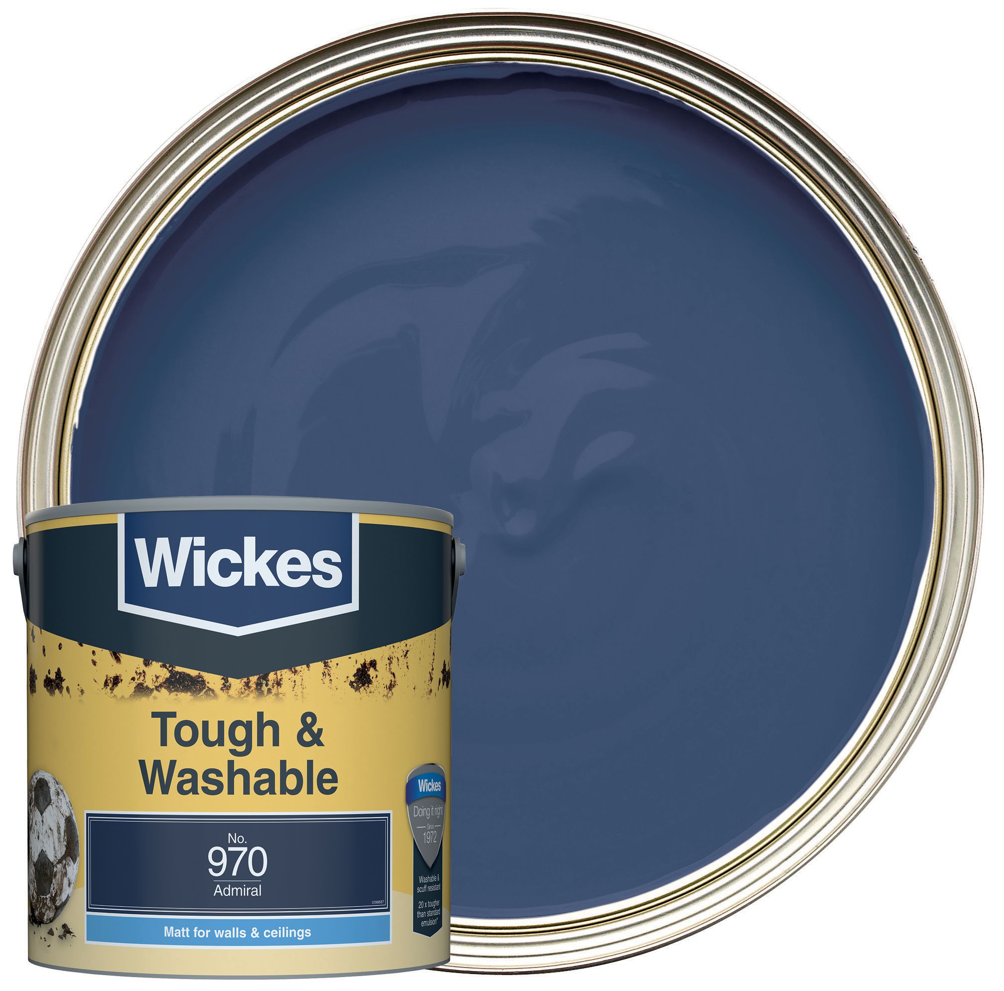 Wickes Tough & Washable Matt Emulsion Paint - Admiral No.970 - 2.5L