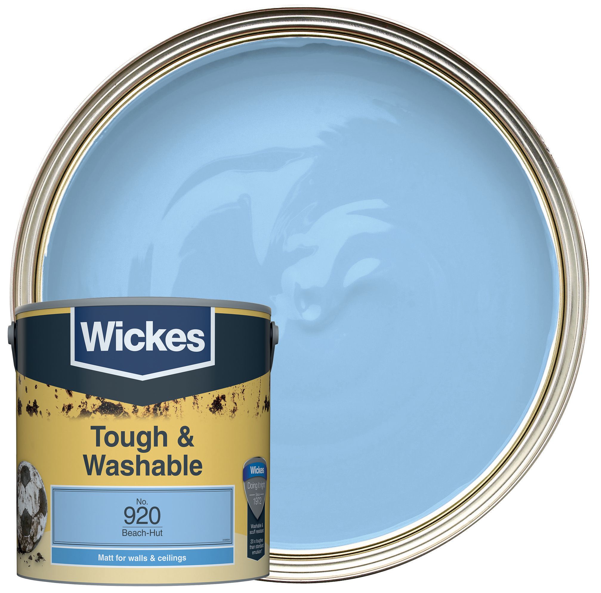Wickes Beach Hut - No.920 Tough & Washable Matt Emulsion Paint - 2.5L