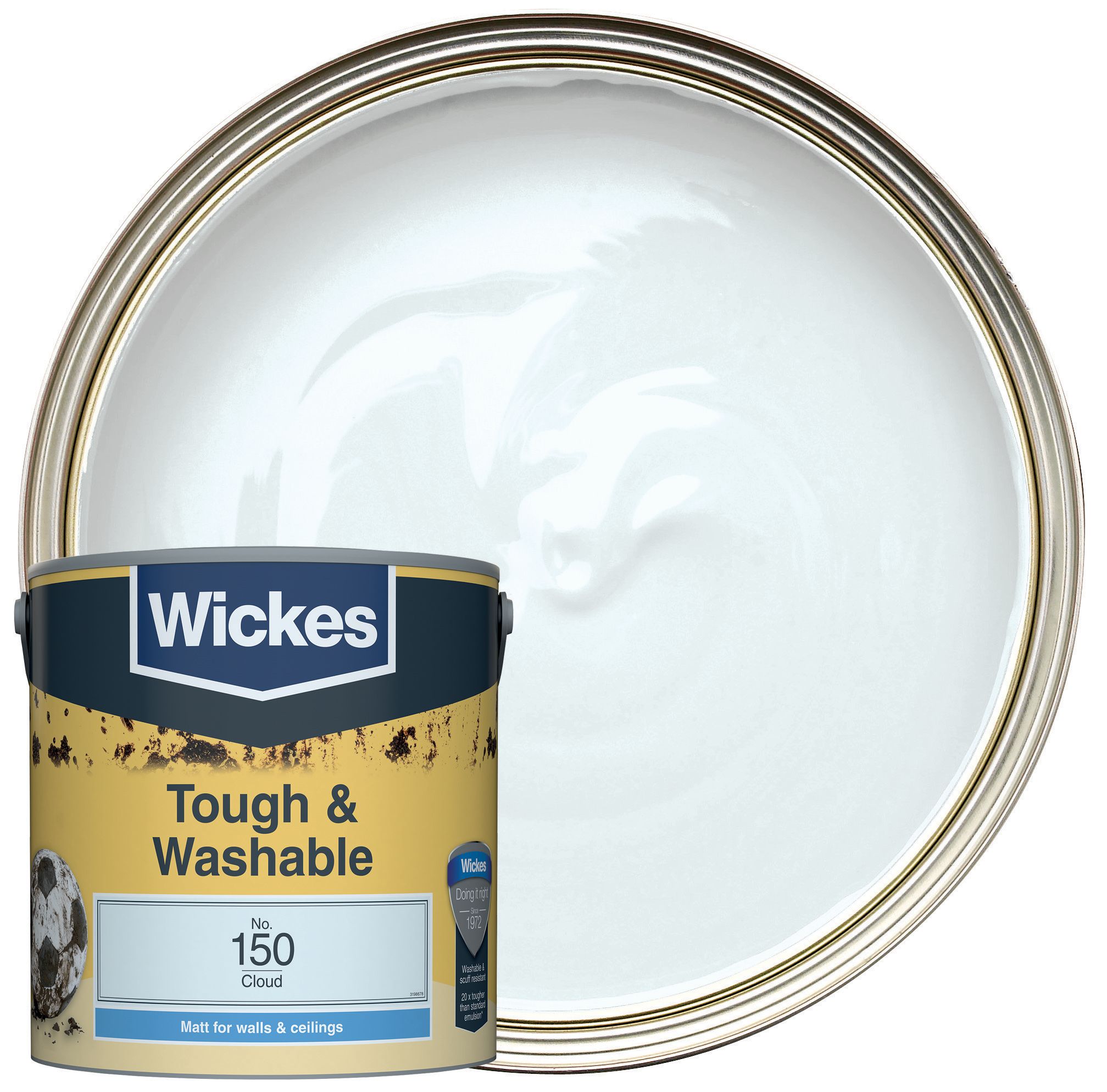 Wickes Tough & Washable Matt Emulsion Paint - Cloud No.150 - 2.5L