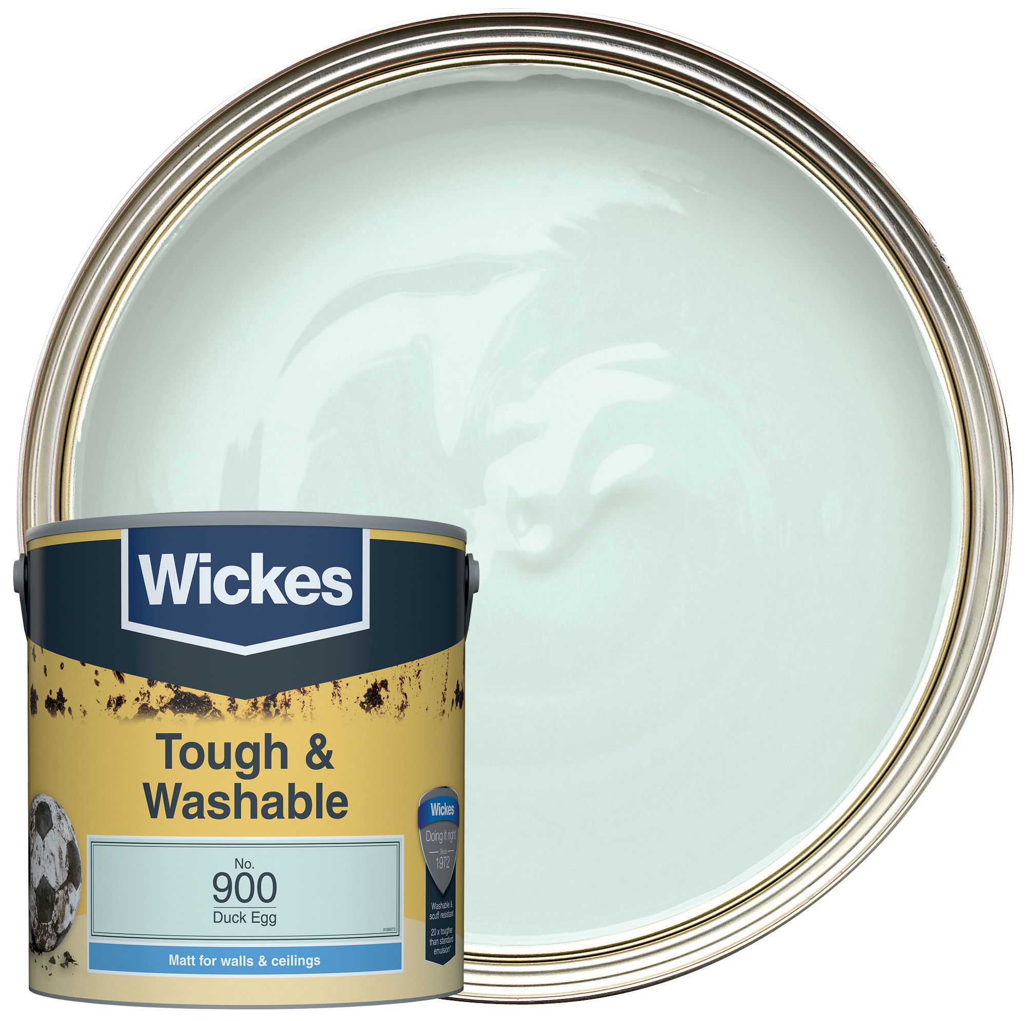 Wickes Tough & Washable Matt Emulsion Paint - Duck Egg No.900 - 2.5L
