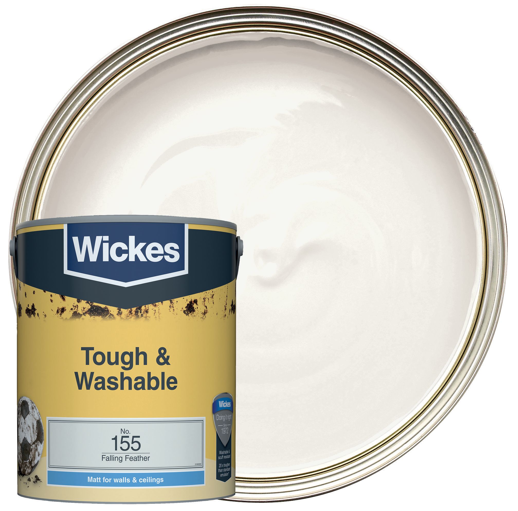 Wickes Tough & Washable Matt Emulsion Paint - Falling Feather No.155 - 5L