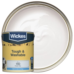 Wickes Tough & Washable Matt Emulsion Paint - Powder Grey No.140 - 5L