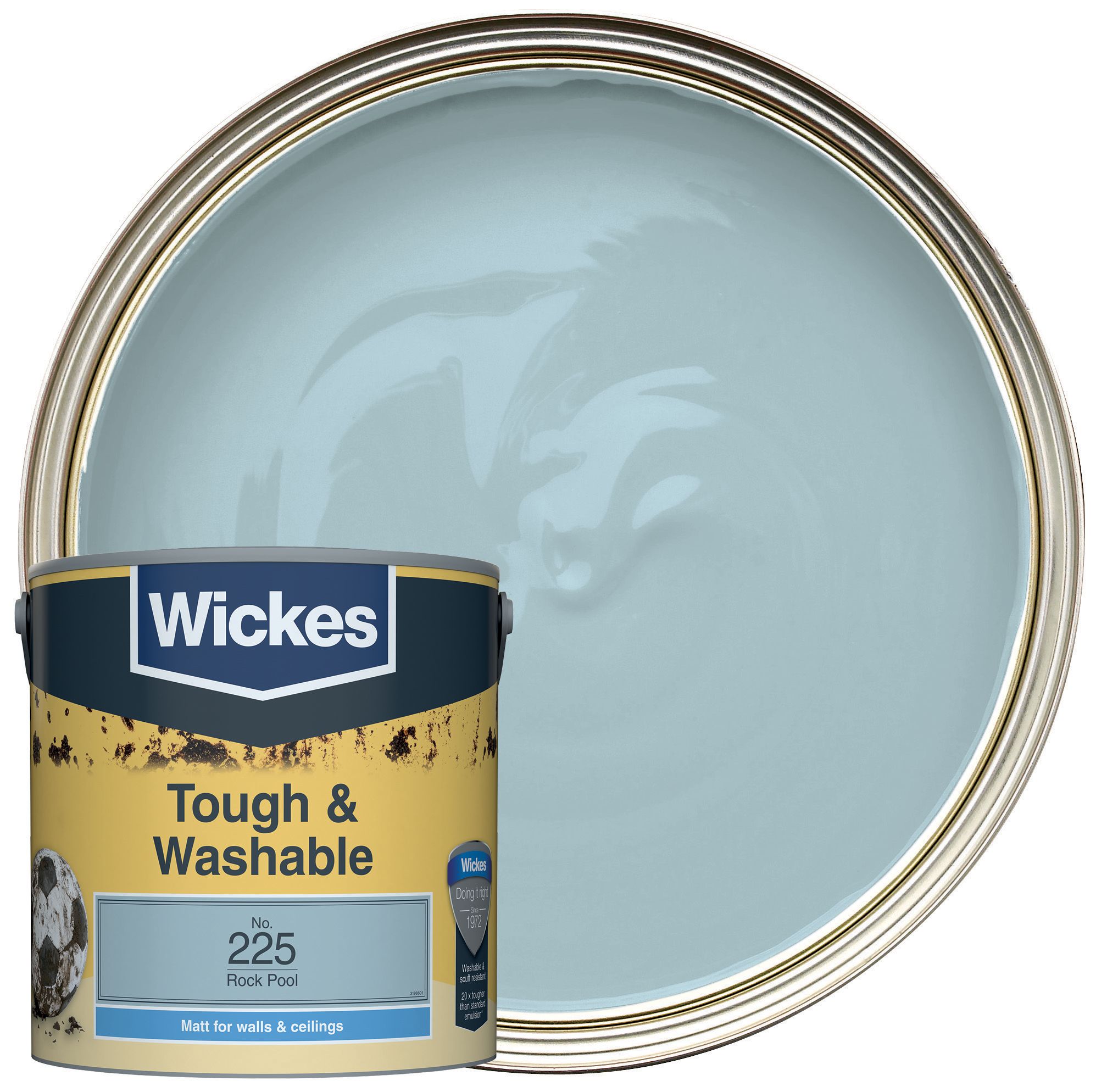 Wickes Tough & Washable Matt Emulsion Paint - Rock Pool No.225 - 2.5L