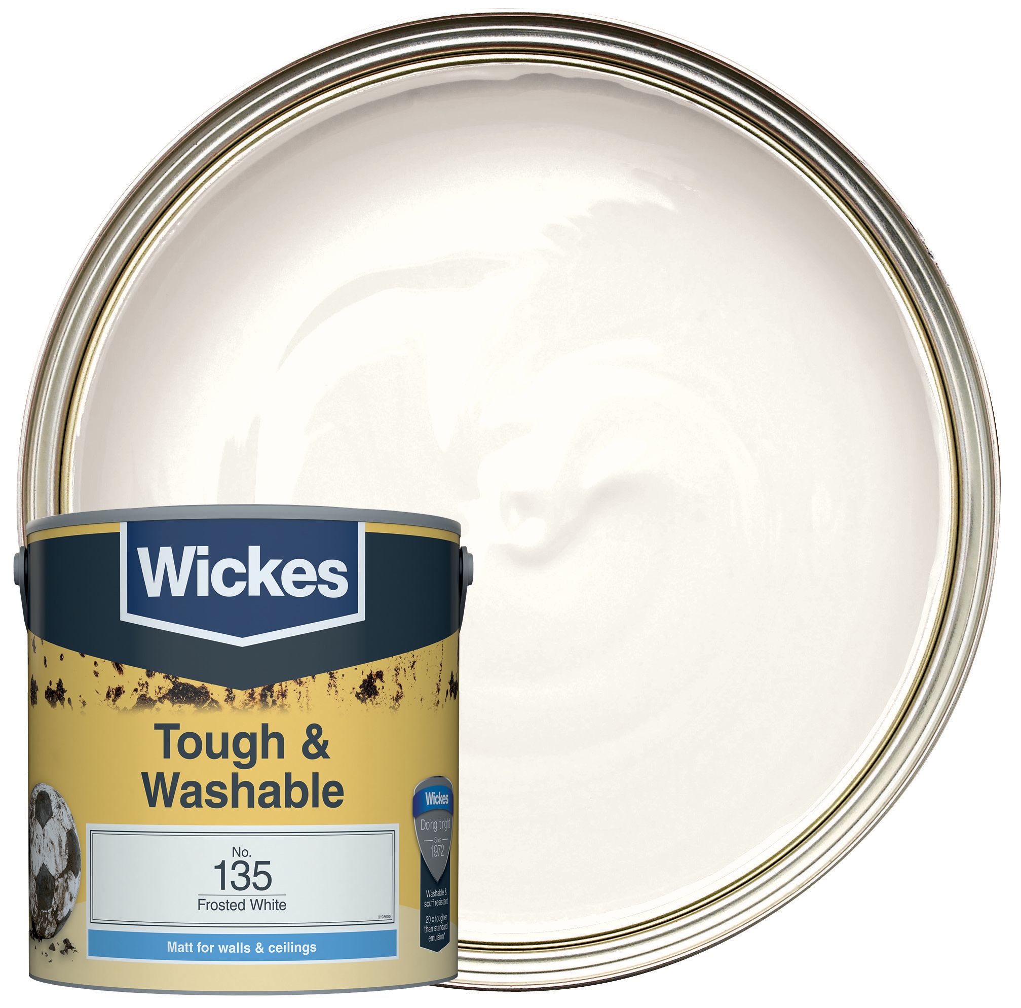 Wickes Tough & Washable Matt Emulsion Paint - Frosted White No.135 - 2.5L