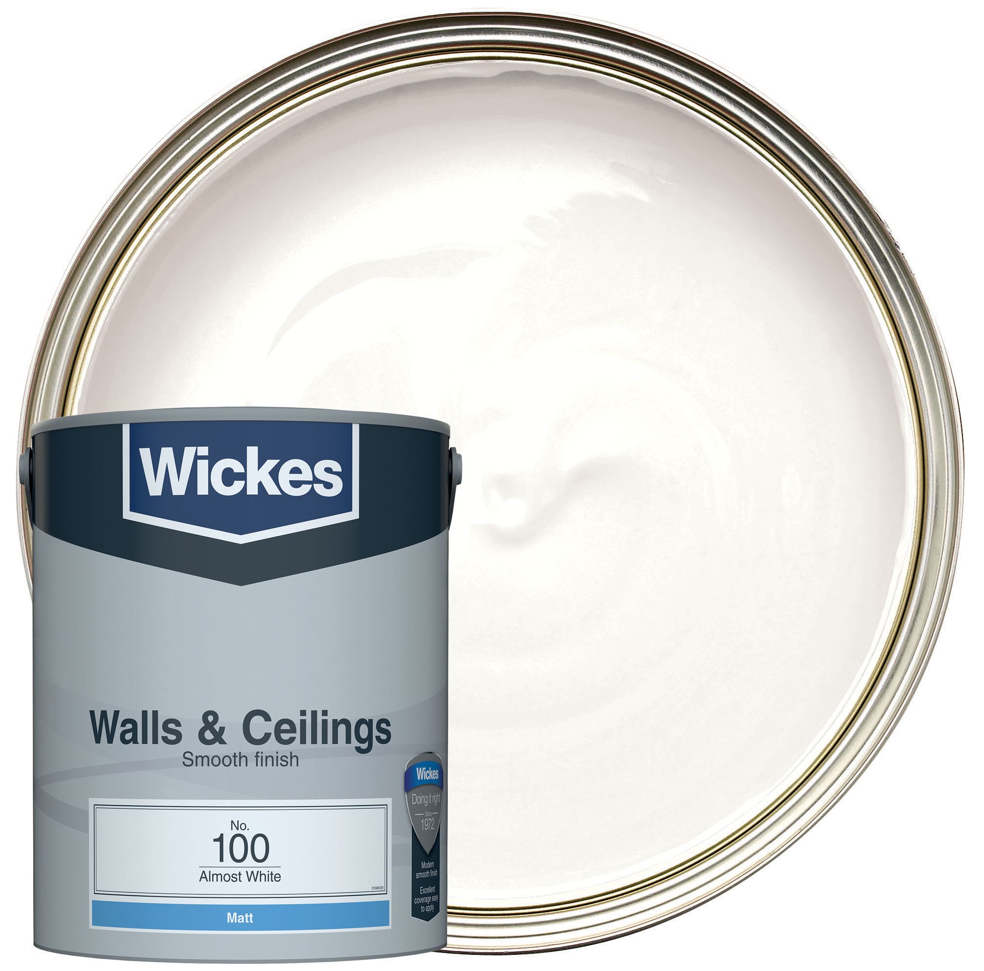 Wickes Vinyl Matt Emulsion Paint - Almost White No.100 - 5L