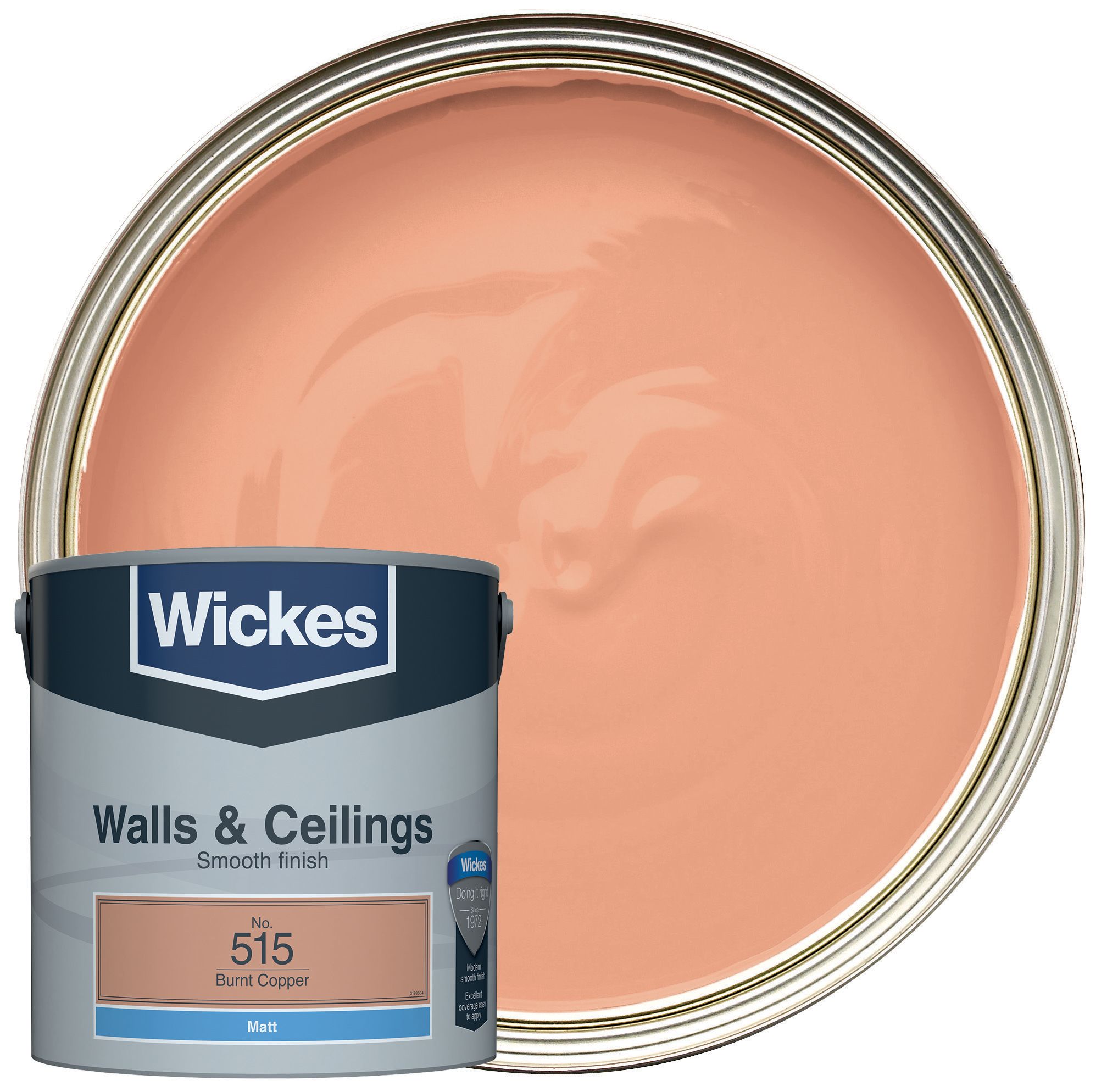 Wickes Vinyl Matt Emulsion Paint - Burnt Copper No.515 - 2.5L