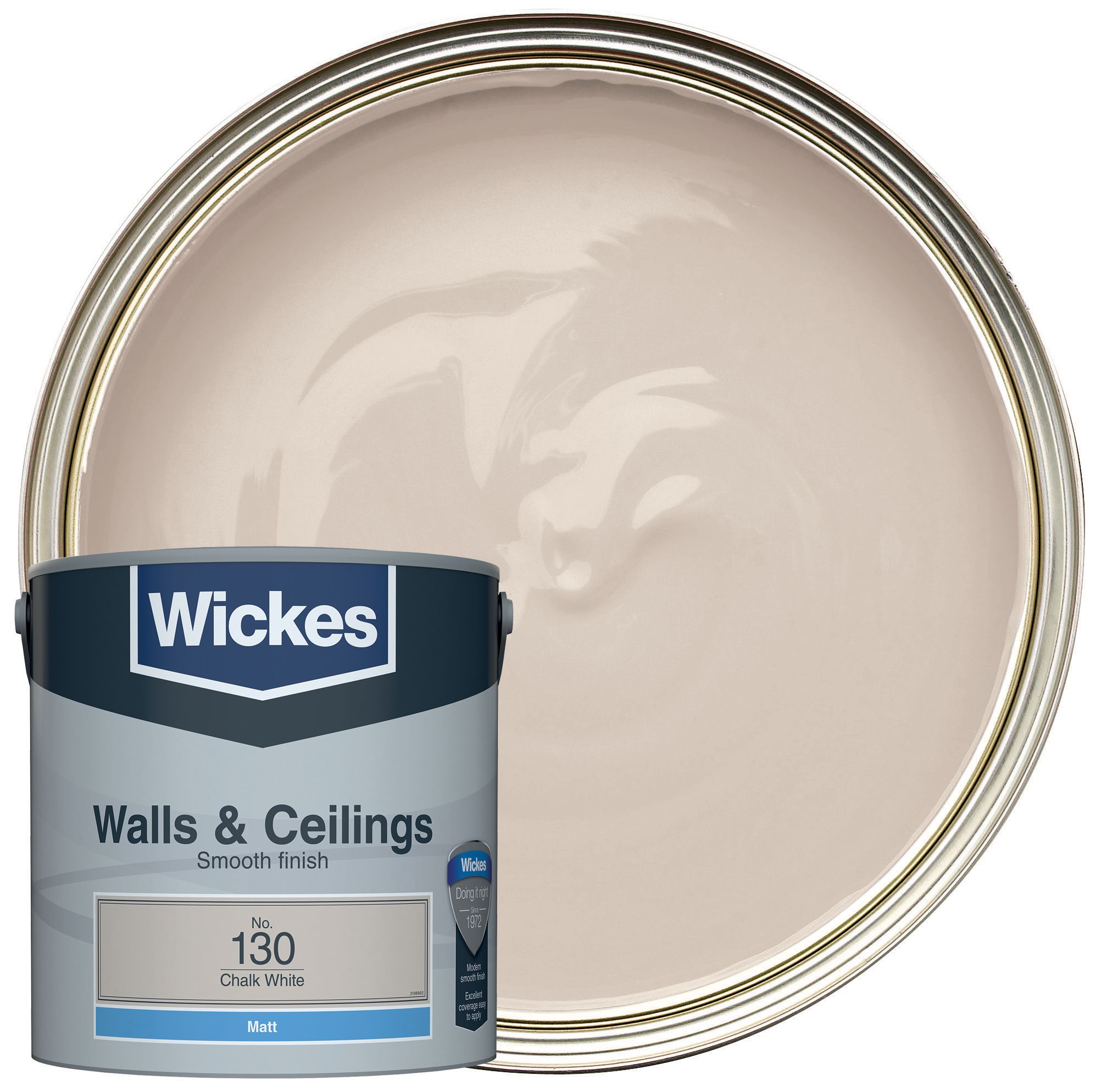 Wickes Vinyl Matt Emulsion Paint - Chalk White No.130 - 2.5L