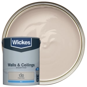 Wickes Vinyl Matt Emulsion Paint - Chalk White No.130 - 5L