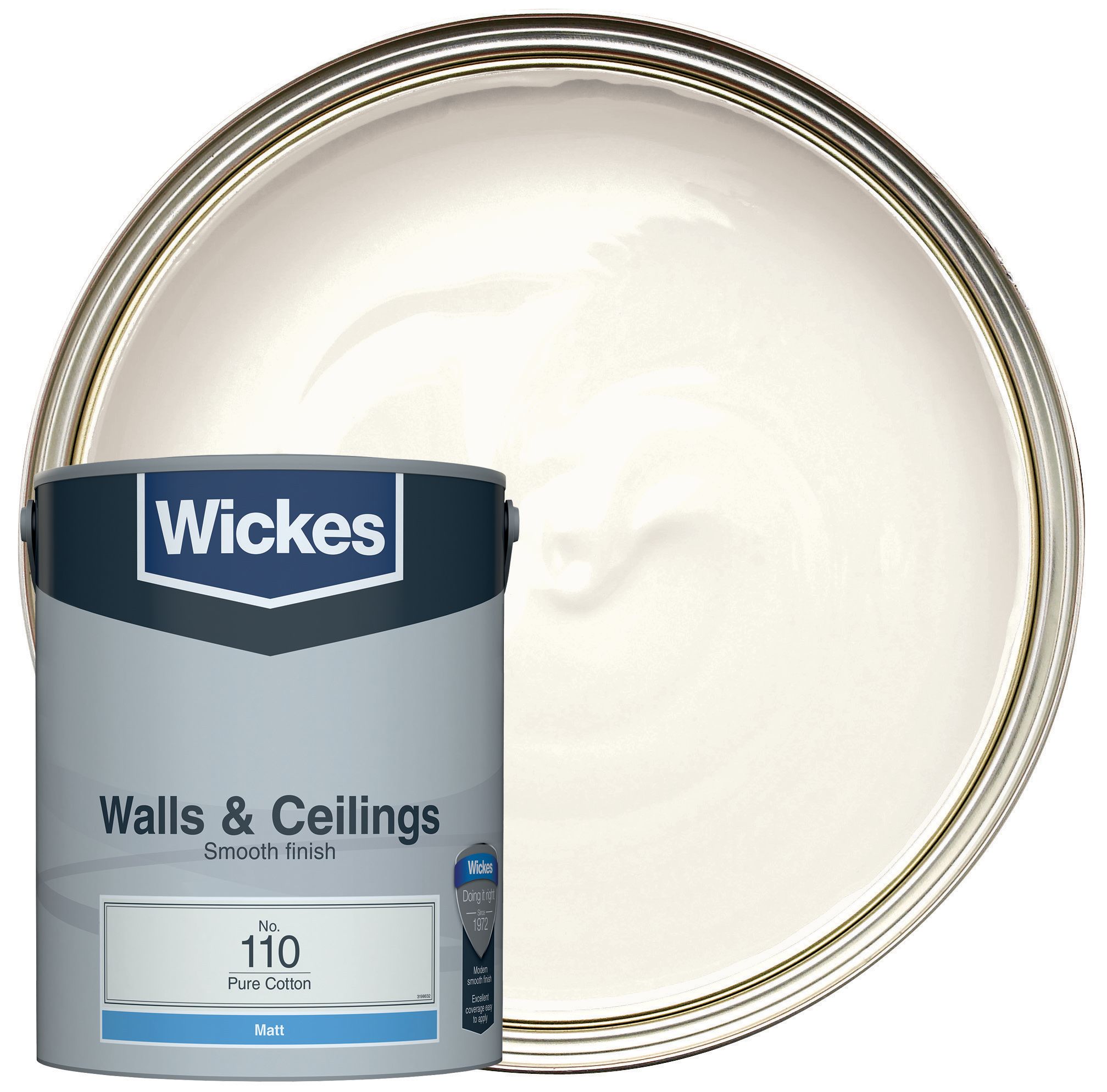 Wickes Vinyl Matt Emulsion Paint - Pure Cotton No.110 - 5L