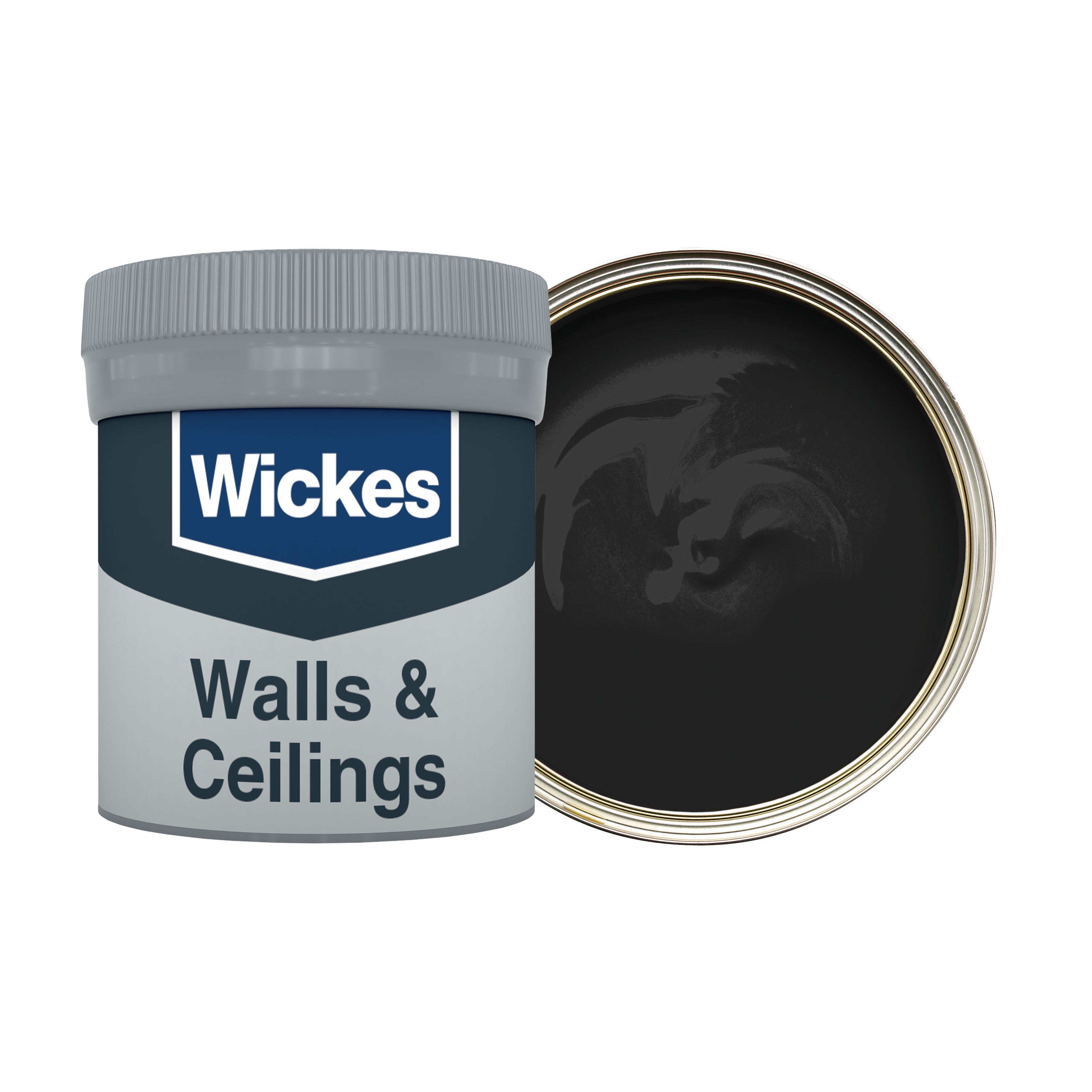 Wickes Vinyl Matt Emulsion Paint Tester Pot Midnight Black No.255