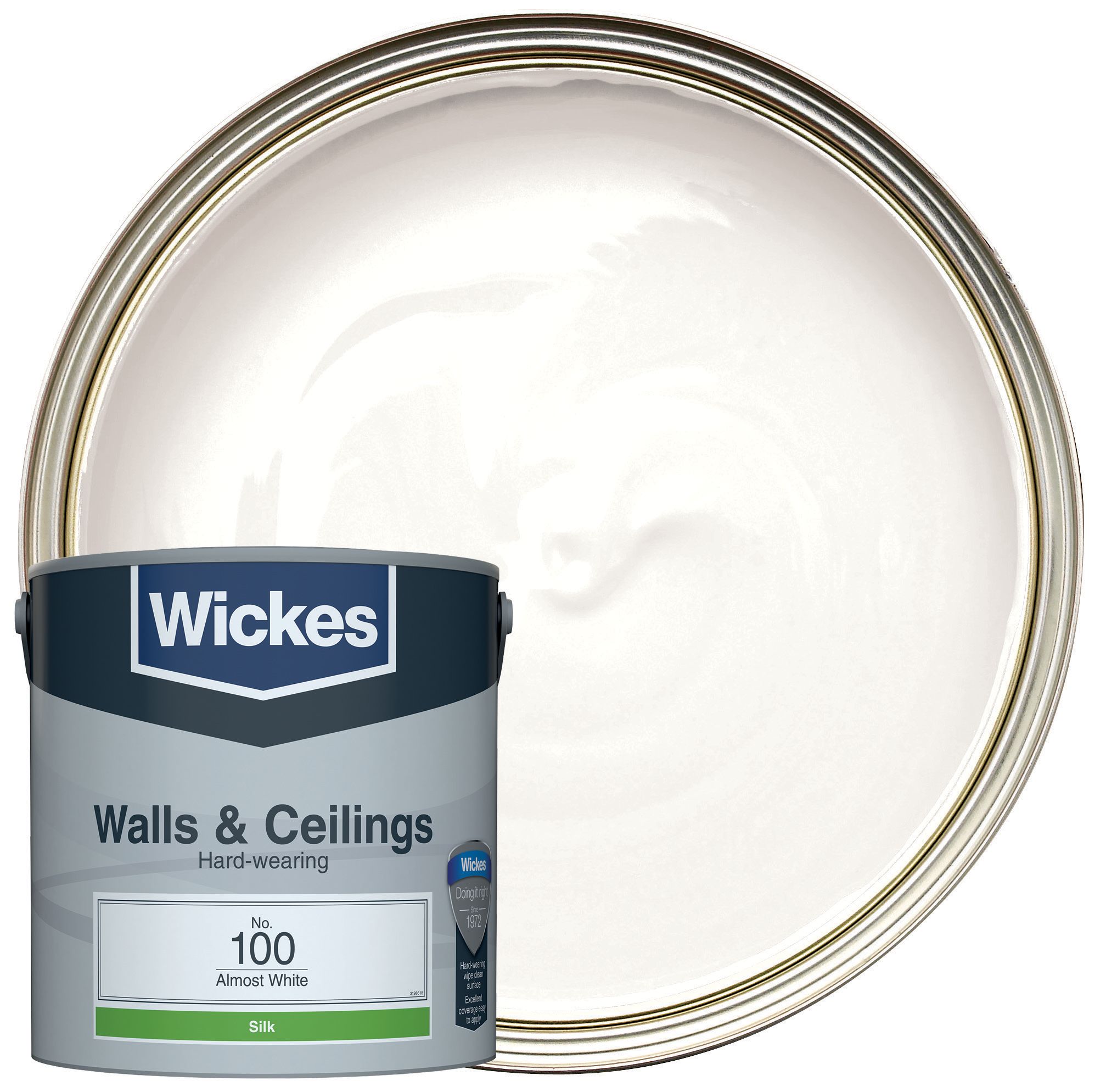 Wickes Almost White - No.100 Vinyl Silk Emulsion Paint - 2.5L