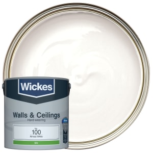 Wickes Vinyl Silk Emulsion Paint - Almost White No.100 - 2.5L