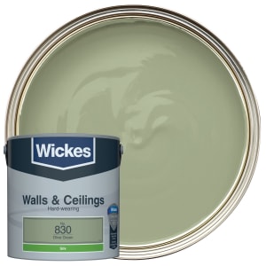 Wickes Olive Green - No.830 Vinyl Silk Emulsion Paint - 2.5L