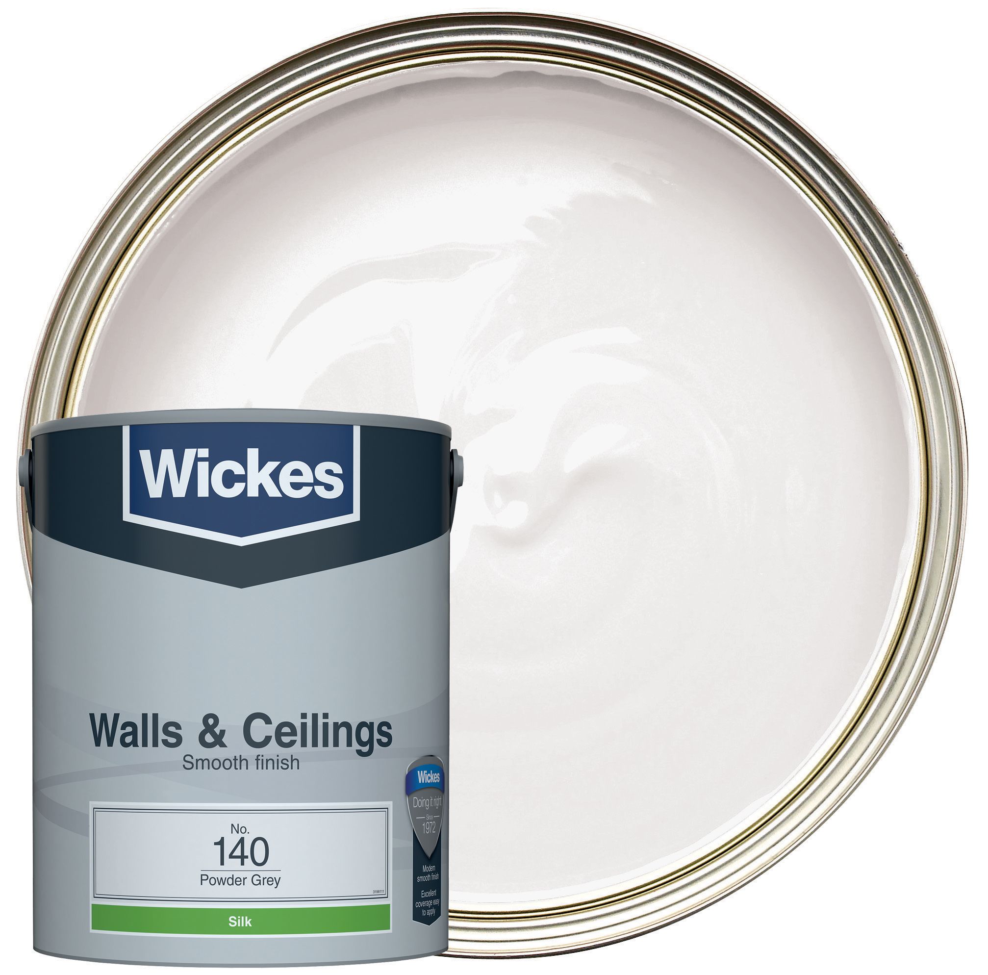 Wickes Vinyl Silk Emulsion Paint - Powder Grey No.140 - 5L