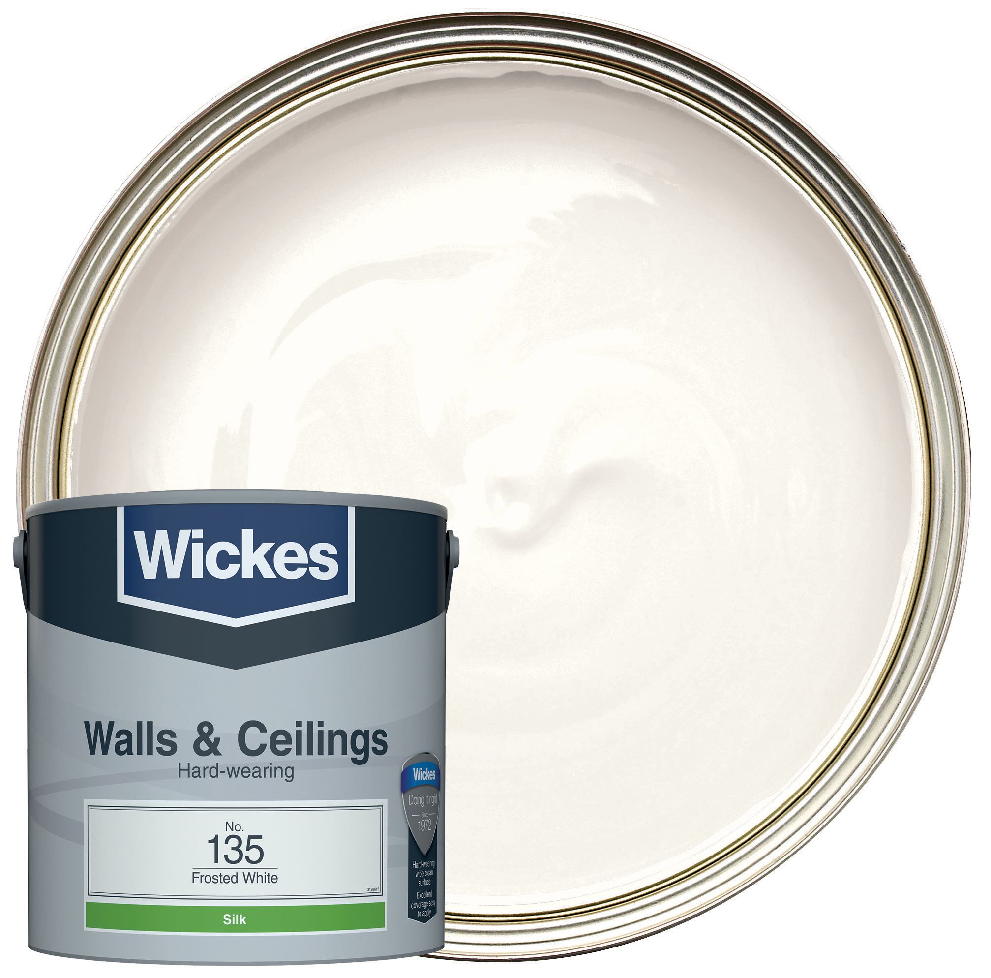 Wickes Vinyl Silk Emulsion Paint - Frosted White No.135 - 2.5L