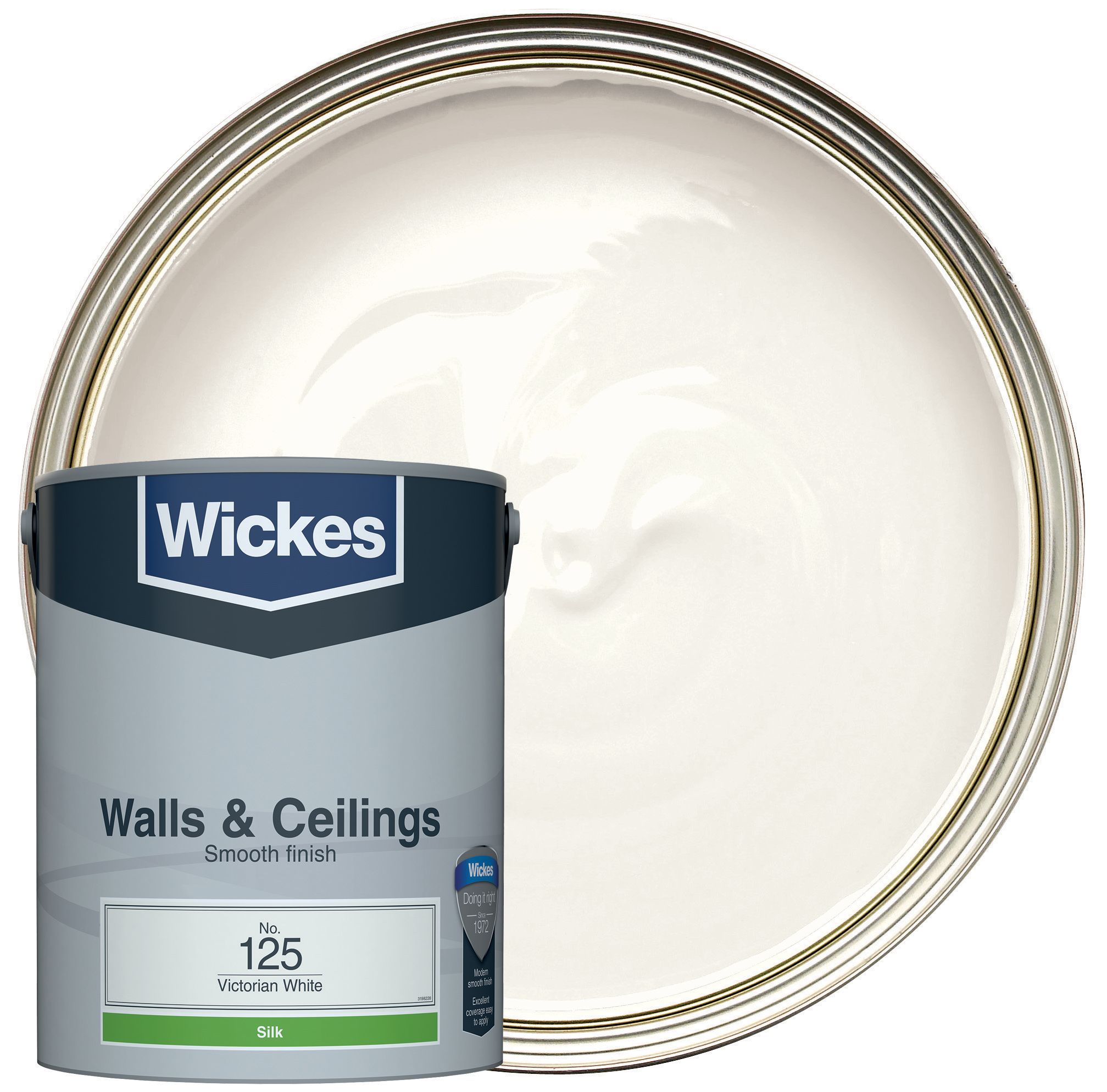 Wickes Vinyl Silk Emulsion Paint - Victorian White No.125 - 5L