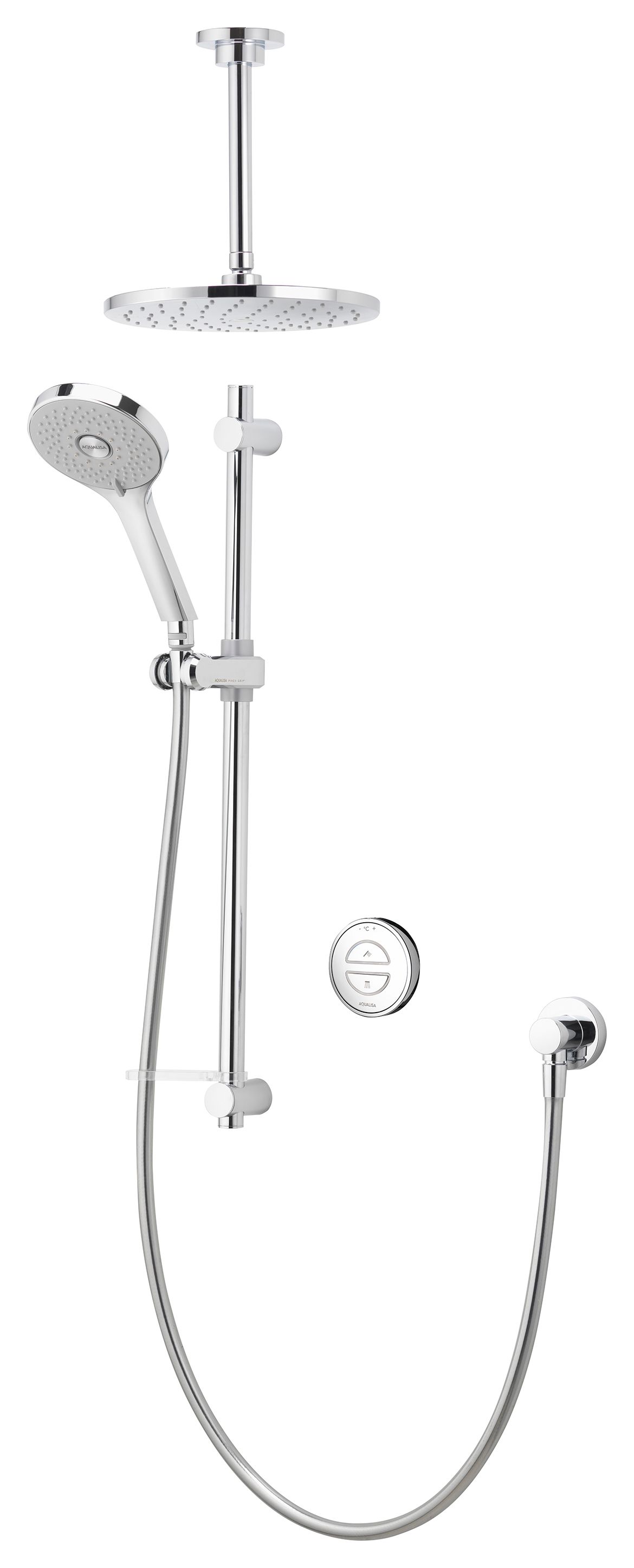 Aqualisa Unity Q Smart Divert Concealed Gravity Pumped Shower with Adjustable & Ceiling Fixed Shower Head