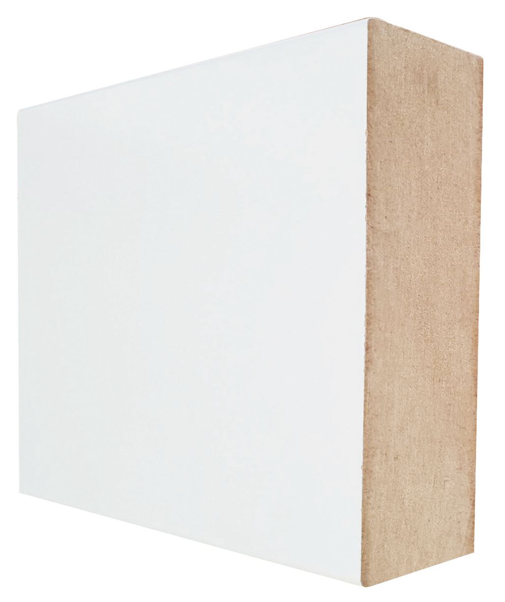 Wickes Square Edge Primed MDF Skirting - 18 x 94 x 2400mm - Pack of 4
