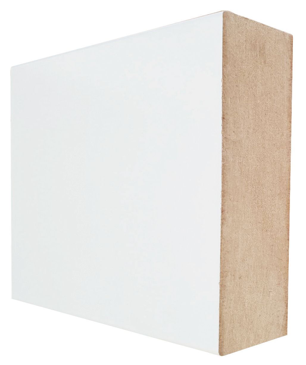 Image of Wickes Square Edge Primed MDF Skirting - 18 x 94 x 2400mm - Pack of 4