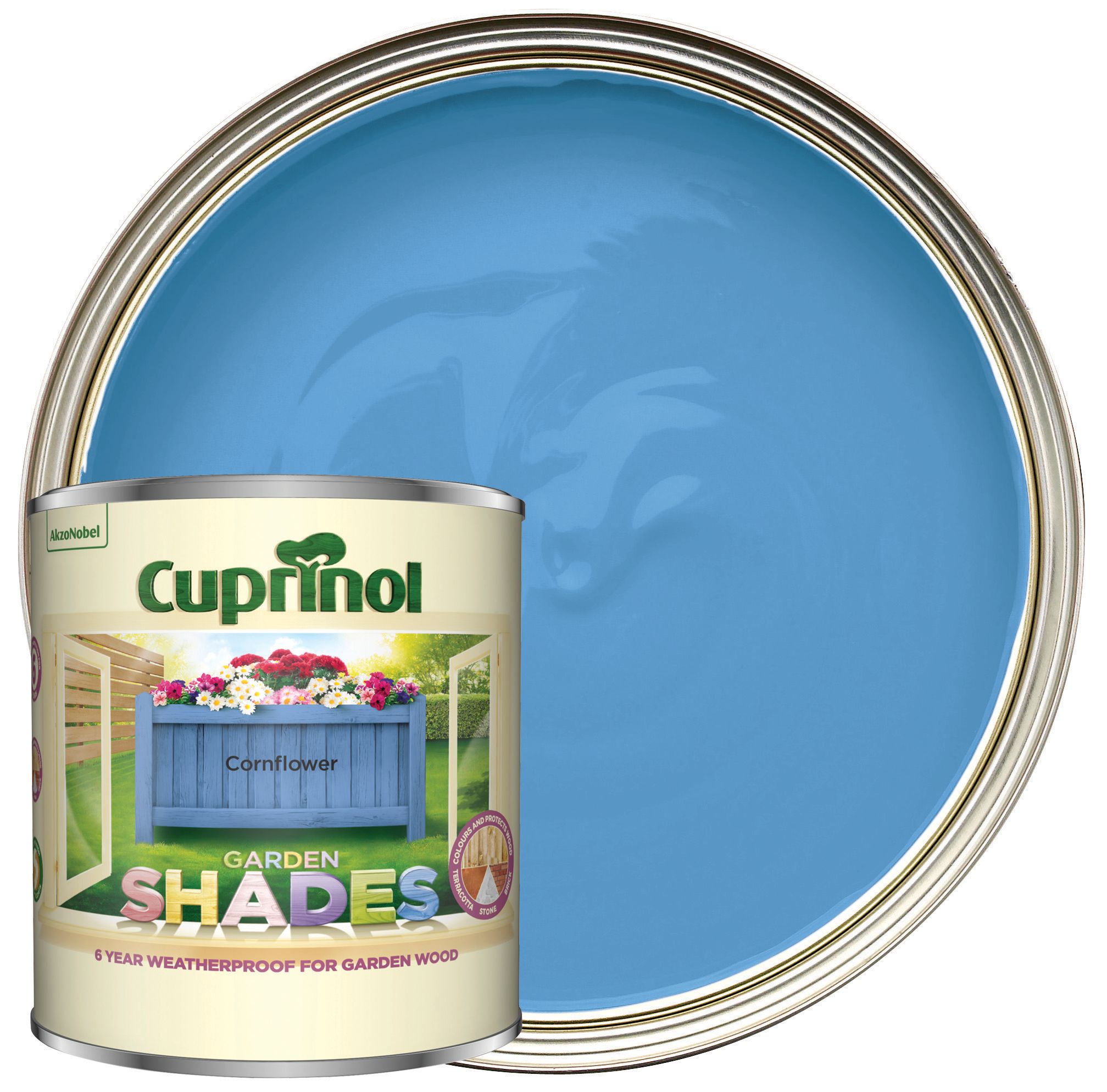 Image of Cuprinol Garden Shades Matt Wood Treatment - Cornflower 1L