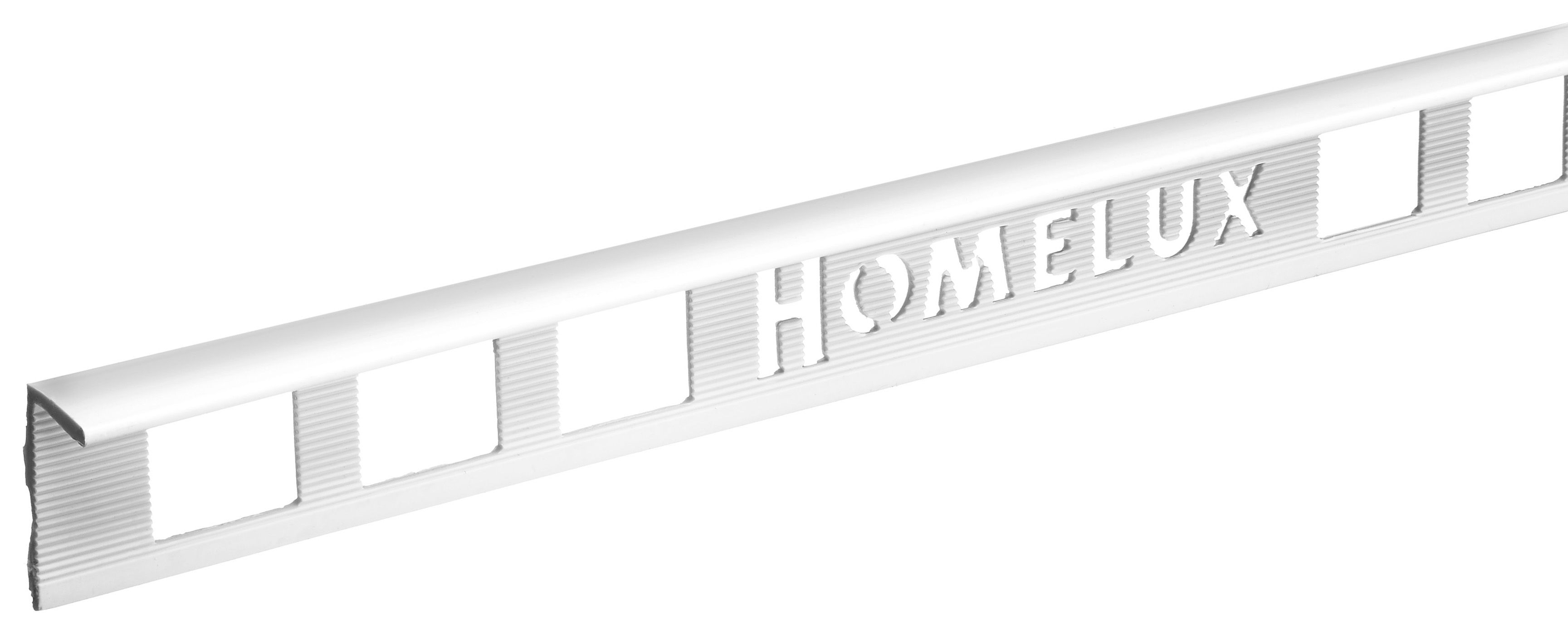 Homelux 8mm PVC Straight White Tile Trim - 2.5m