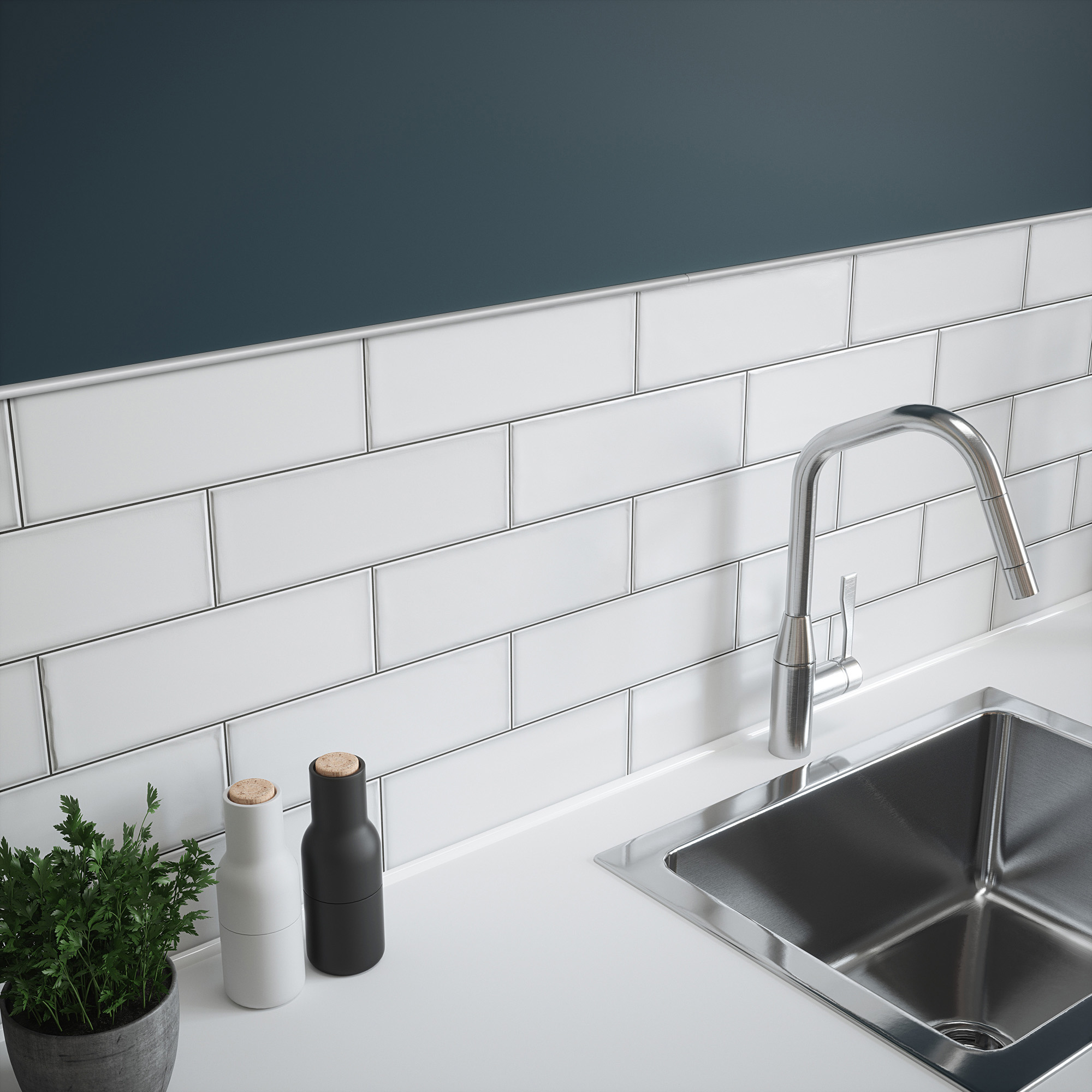 Homelux 10mm PVC Quadrant White Tile Trim - 2.44m