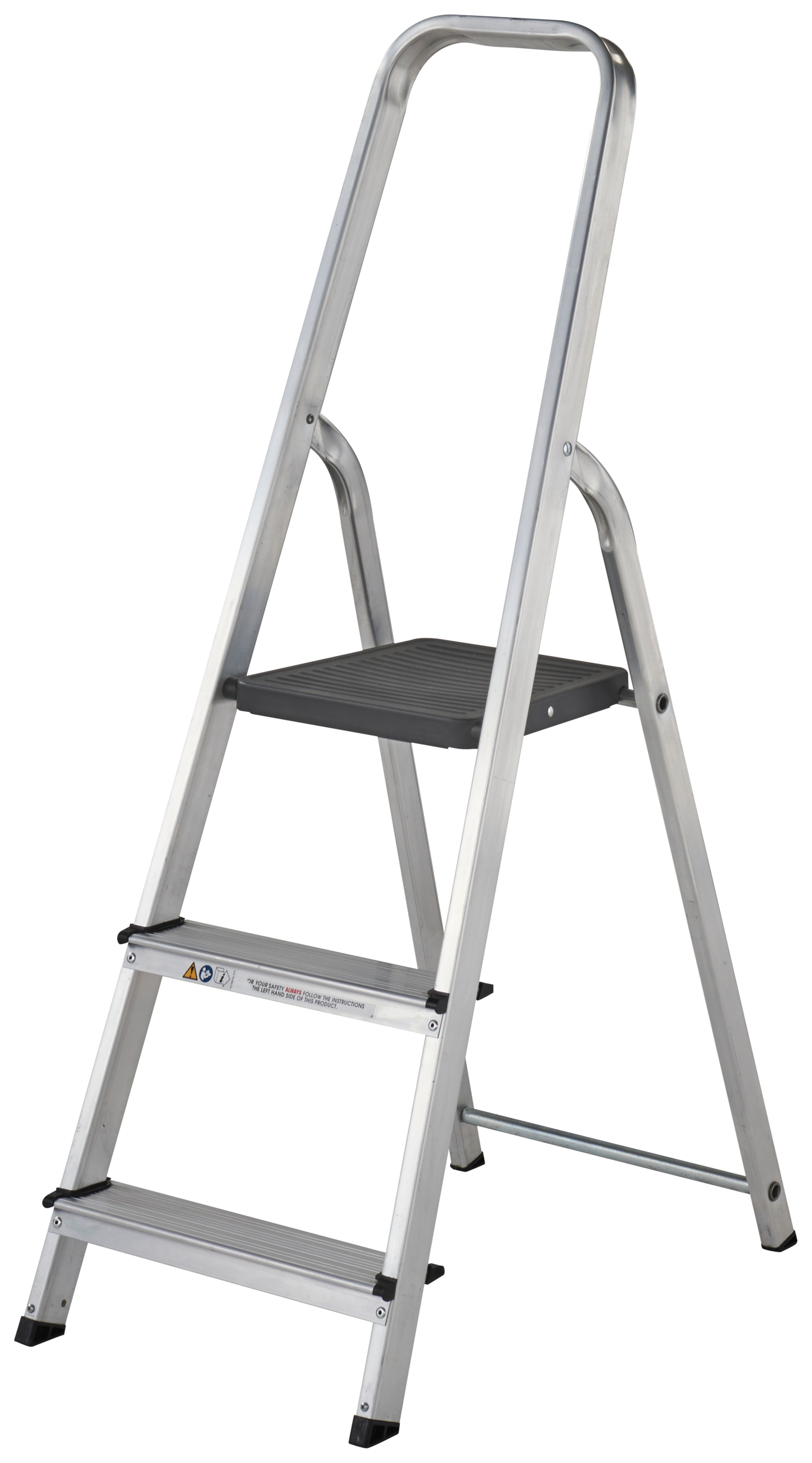 Werner High Handrail 3 Tread Aluminium Stepladder