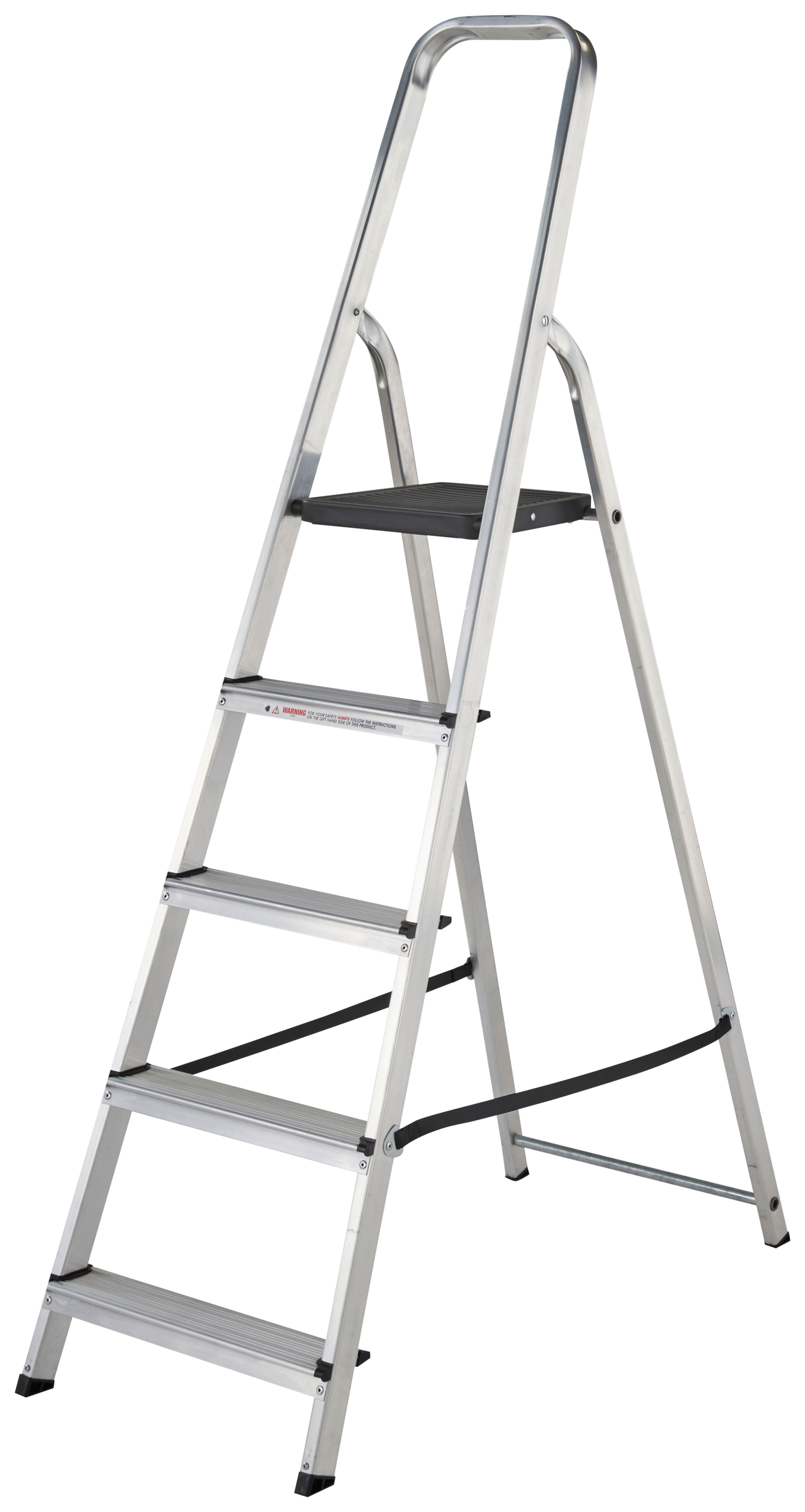 Werner High Handrail 5 Tread Aluminium Stepladder