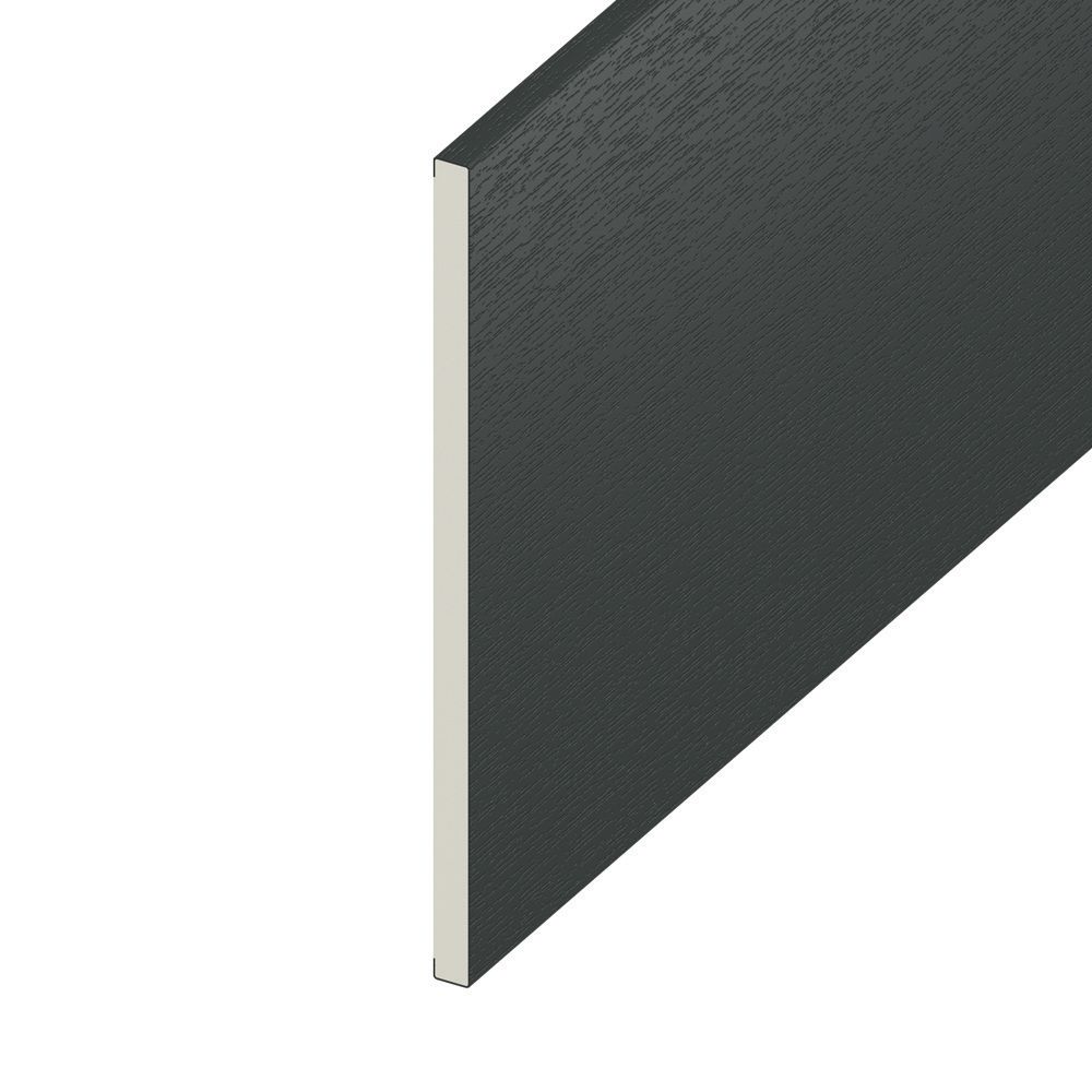 Wickes PVCu Anthracite Grey Soffit Reveal Liner - 225mm x 9mm x 3m