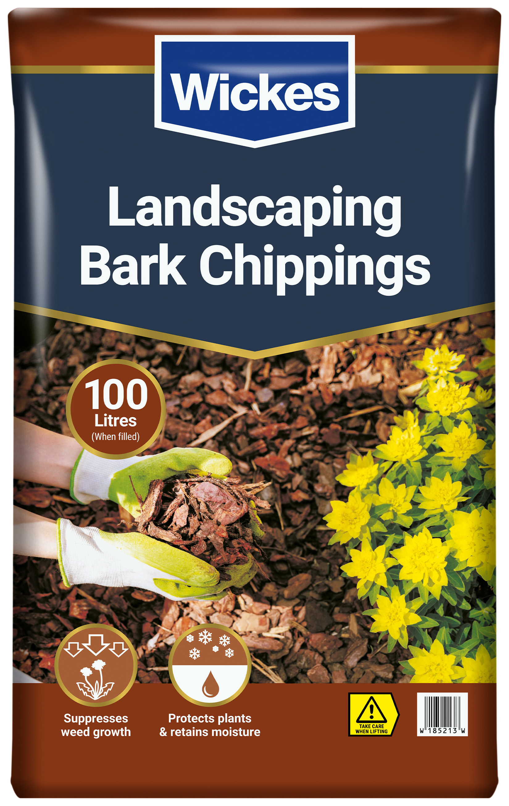 Image of Wickes Attractive Finish Brown Play Safe Grade Bark Chippings - 100L